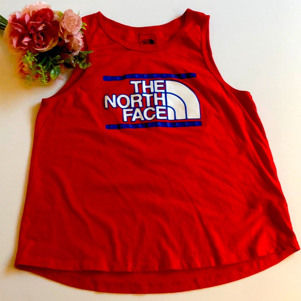 North Face Red white and blue tank top Patriotic North Face half dome July 4th